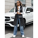 Kamizelka damska pikowana z kapturem czarna FashionStreet TY5255