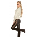 Sexy motorkárska bunda VK2 krémová - Koucla
