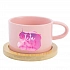 Akvarelový odtlačok Teta - ružový hrnček makronka 200 ml