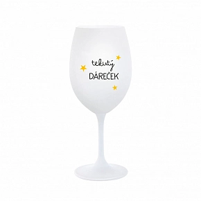 TEKUTÝ DÁREČEK - bílá sklenice na víno 350 ml TEKUTÝ DÁREČEK - bílá sklenice na víno 350 ml