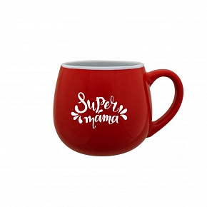 SUPER MAMA (ŠPECIÁLNA EDÍCIA) - červený keramický hrnček 300 ml