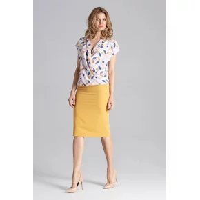 Dámska klasická sukňa M658 horčicová - Figl