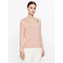Dámsky pyžamový top L/S CURVE NECK 000QS7006E FSR make-up - Calvin Klein