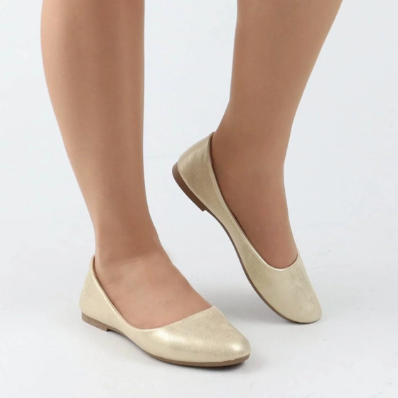 Dámske balerínky 9BL02-1029 Zlatá - eVento