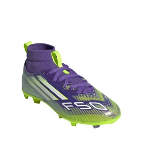 Detské futbal kopačky F50 Club TF Mid Jr JI0039 Fialová so zelenou - Adidas
