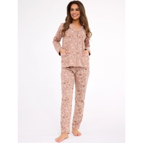 Dámske pyžamo Smile 4 482/434 Tmavo béžová vzor - Cornette