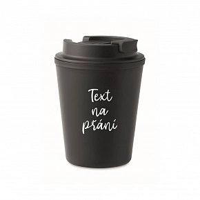 TEXT NA PŘÁNÍ - černý termohrnek 300 ml