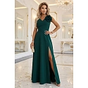 Dámske maxi šaty 669-1 fľaškovo zelené - Numoco