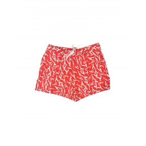 Pánske kúpacie kraťasy KM00802 0GM červená/biela - Calvin Klein