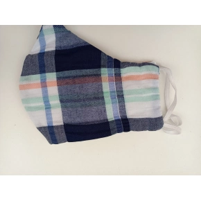 Bavlnená rúška modrá kocka - Vestis