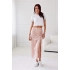 Saténová sukňa SPO0048 staroružová s bodkami - Roco Fashion