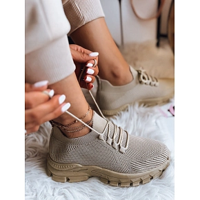 Skarpetowe sneakersy damskie STEEL THUNDER khaki FashionStreet ZY0345