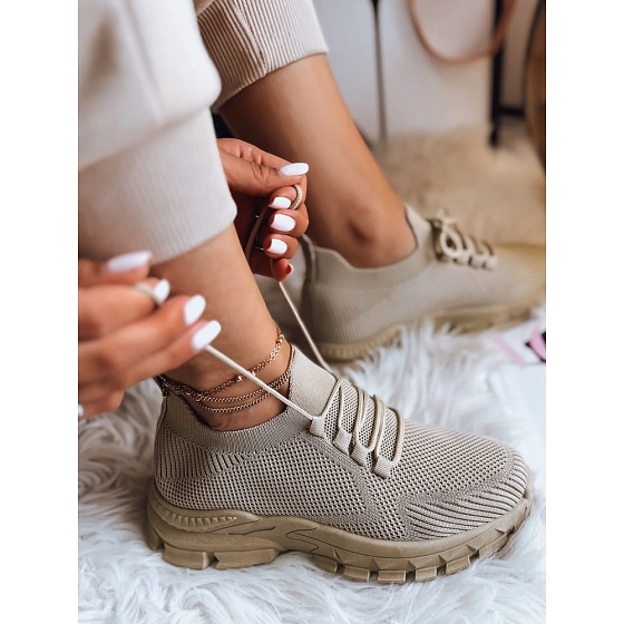 Skarpetowe sneakersy damskie STEEL THUNDER khaki FashionStreet ZY0345