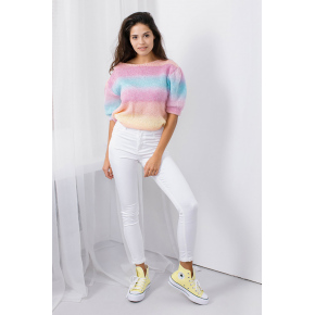 Dámsky sveter s krátkym rukávom LS336 ružovo/fialová - Lemoniade