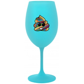 DÚHOVÉ VESELÉ EE - tyrkysový pohár na víno 350 ml