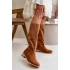 Dámské ažurové kozačky NS525P / 199135 Camel hnědá - Seastar