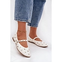 Dámske baleríny 21-41 bielo-strieborné - Diamantique