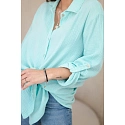 Bavlnená mušelínová košeľa Art208 tyrkysová - Kesi