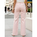 Jeansy damskie wide leg z wysokim stanem różowe FashionStreet UY2966