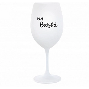 PANÍ BOŽSKÁ - bílá  sklenice na víno 350 ml