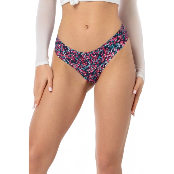 Dámske nohavičky simple brasil Cranberries tm.modré r ruž. vzorom - JULIMEX