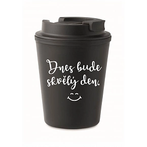 DNES BUDE SKVELÝ DEŇ. - čierny termohrnček 300 ml