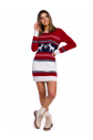 MXS03 Christmas sweater dress with two reindeer - red