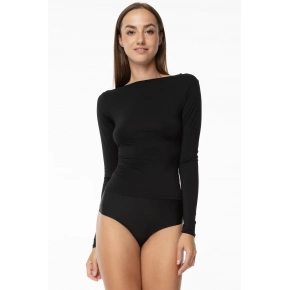 Dámske bezšvová košieľka s dlhým rukávom Simple Longsleeve Čierna - Julimex
