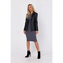 Dámske sako z umelej kože M748 čierne - Moe