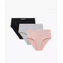 Dámske nohavičky 3PACK Maxi Sport 3CLP-009 Čierna/sivá/púder ružová - Atlantic