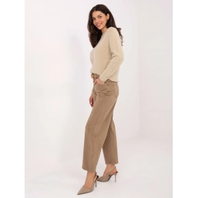 Dámske riflové nohavice J1571 6.08 hnedé - FPrice