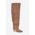 Kozačky na podpatku 3307 khaki - Step in style