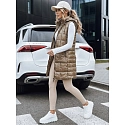 Kamizelka damska pikowana z kapturem złota FashionStreet TY5258