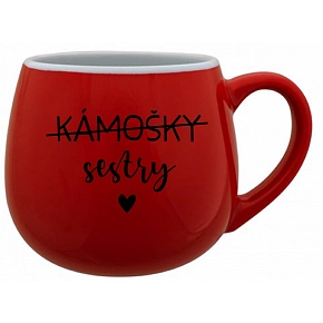 KÁMOŠKY SESTRY - červený keramický hrníček 300 ml
