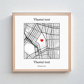 Personalizovaný magický fotoobraz v rámu - čtverec 20x20 - mapa 