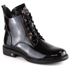 Dámske lakované topánky na zips W WOL171A čierne - Potocki
