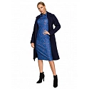 M708 Fleece coat with belt and pockets - black
