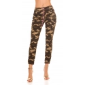 Dámske jeansy Trendy Army skinnies 0000K600-273A khaki vzor - Koucla