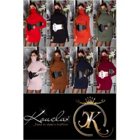 Módne priliehavé šaty s maskou K7835 - Koucla Módne priliehavé šaty s maskou K7835 - Koucla