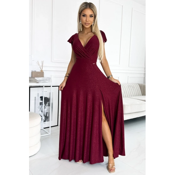 Dámske šaty 411-8 CRYSTAL bordová - Numoco