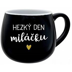HEZKÝ DEŇ MILÁČKA - čierny keramický hrnček 300 ml