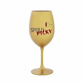 SPOLUPIČKY - zlatá sklenice na víno 350 ml SPOLUPIČKY - zlatá sklenice na víno 350 ml