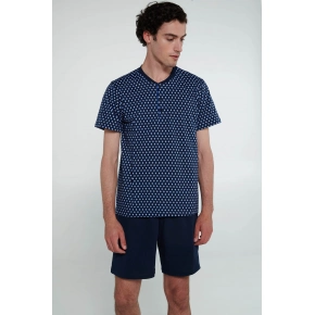 Pyžamo s gombíkovou légou 20670 modré - Vamp