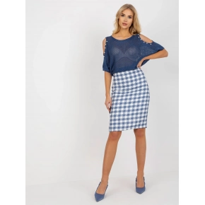 Dámska sukňa LK SD 506462.12P bielo modrá - FPrice