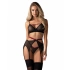 Dámsky sexy set Novenes 3-Pcs Set čierny - Obsessive