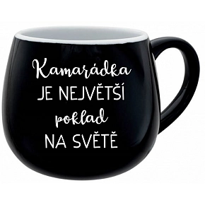 KAMARÁDKA JE NAJVÄČŠÍ POKLAD NA SVETE - čierny keramický hrnček 300 ml KAMARÁDKA JE NAJVÄČŠÍ POKLAD NA SVETE - čierny keramický hrnček 300 ml