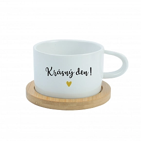 KRÁSNY DEŇ! - biely hrnček makronka 200 ml