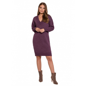 Dámske svetrové šaty K122 violet fialová - Makover