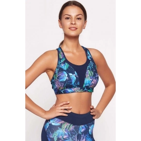 Dámska športová podprsenka 35245 Tmavomodrá vzor mix - Henderson ladies