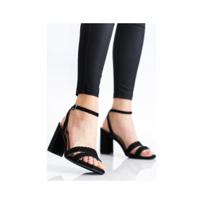 Dámske semišové sandálky na širokom podpätku K2012501NE - Kylie crazy